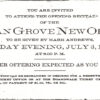 Ocean Grove, Ticket (July 3, 1908)